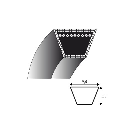 Courroie Kevlar 3L270 - 9.5 mm x 686 mm